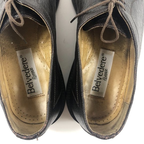 Belvedere Exotic Leather Dress Shoes Vibram Sole Dark Brown 10544 Mens Size 11 M main image 10